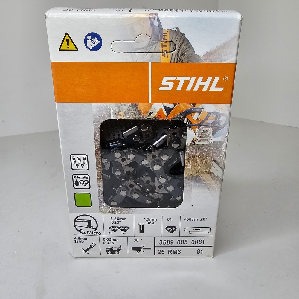 Stihl 26 RM3 81 Chainsaw Chain .325 Pitch .063 Gauge 20 Inch 3689 005 0081